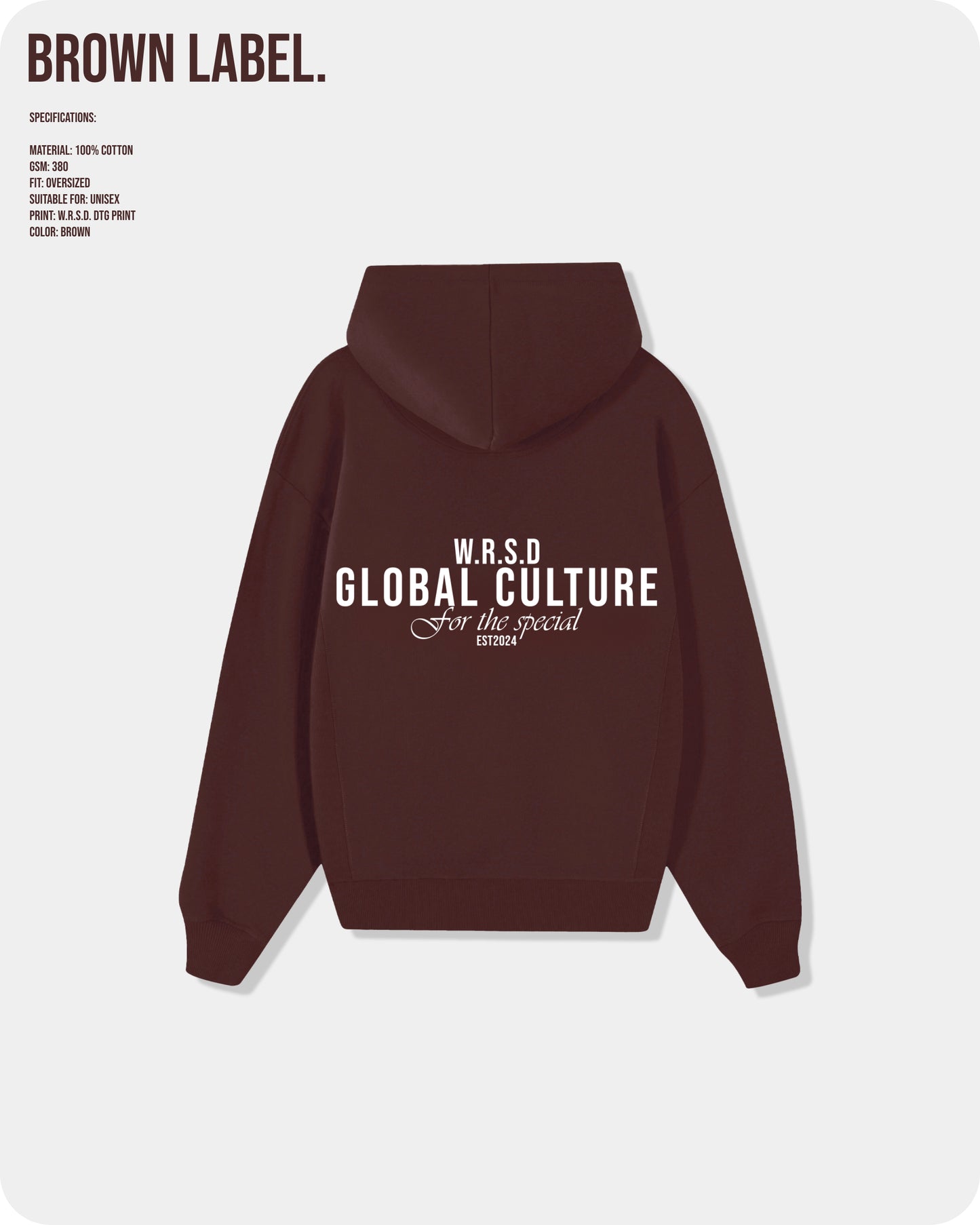 W.R.S.D Hoodie Brown