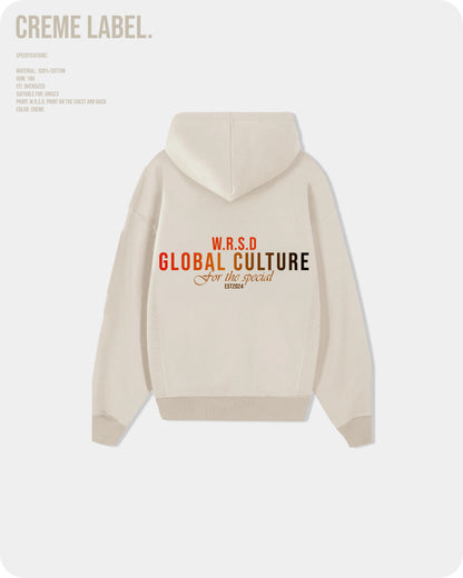 W.R.S.D Hoodie Creme front logo black